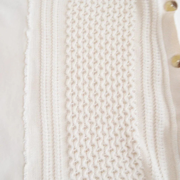 Anthropologie Saturday Sunday Cream  V-Neck Side Button Asymmetrical Sweater XS - Picture 8 of 14